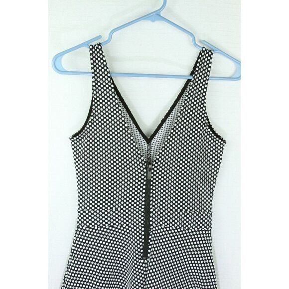 Forever 21 Dress Small Juniors Polka-Dot V Neck Exposed Zipper Sleeveless - Picture 3 of 7